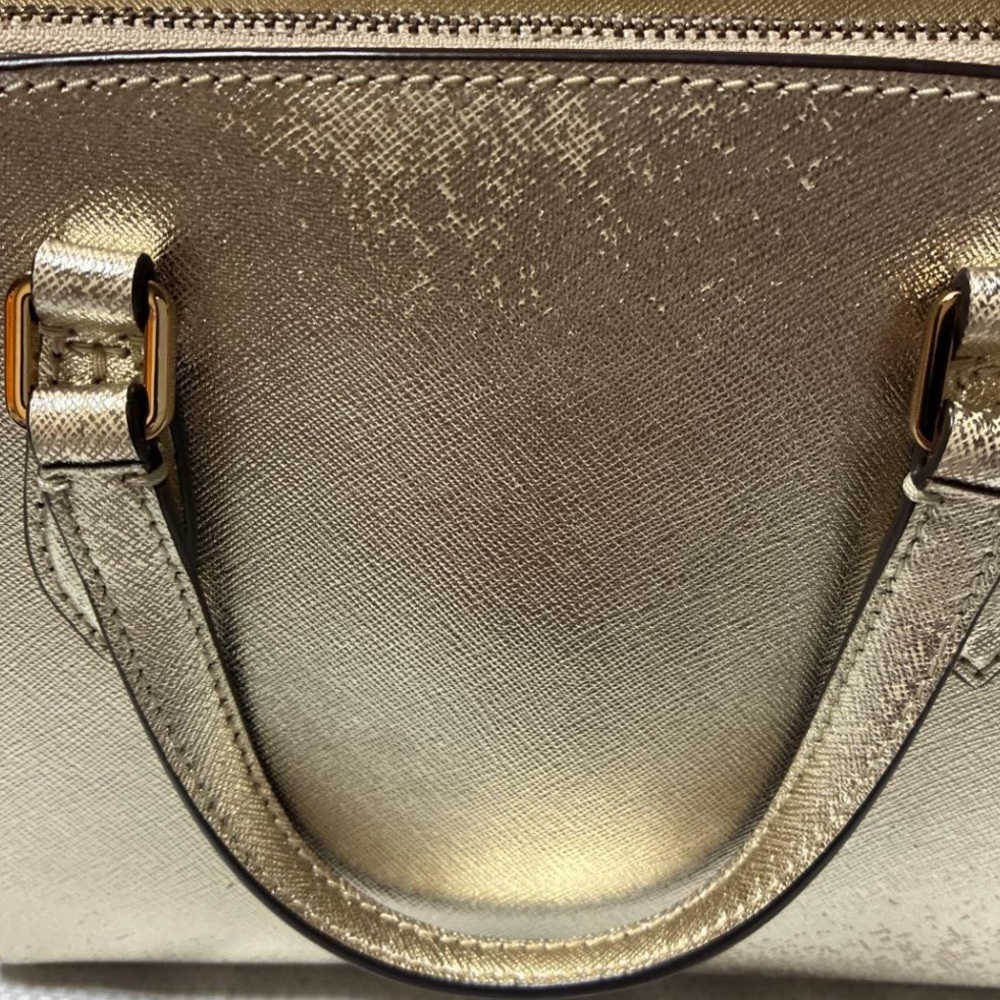 Tory Burch Metallic Rose Gold Saffiano Leather Satchel - Picture 7 of 7